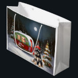 Grand Sac Cadeau Winter Schnauzer Caravan Christmas Adventure<br><div class="desc">Laissez-vous tenter par la magie d'une nuit d'hiver enneigée alors qu'une caravane glisse gracieusement à travers le paysage illuminé par la lune. La beauté sereine de la neige scintillante et l'éclat enchanteur de la lune créent une scène captivante, promettant une aventure de Noël inoubliable remplie de chaleur, de joie et...</div>