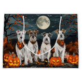 Grand Sac Cadeau Wirefox Terrier Halloween Éffrayant (Devant)