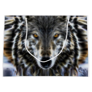 Grand Sac Cadeau Wolf Design inspiré Portrait
