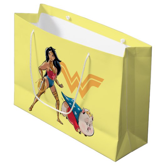 Grand Sac Cadeau Wonder Woman & PB (Devant Angle)