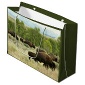 Grand Sac Cadeau Wyoming Bison Nature Animal Photographie (Devant Angle)
