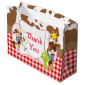 Grand Sac Cadeau Yeehaw Cowboy Occidental Anniversaire (Dos Angle)