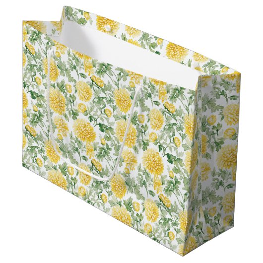 Grand Sac Cadeau Yellow Marigold Flowers Bridal Shower (Devant Angle)