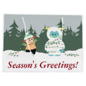 Grand Sac Cadeau Yeti de Noël (Dos)