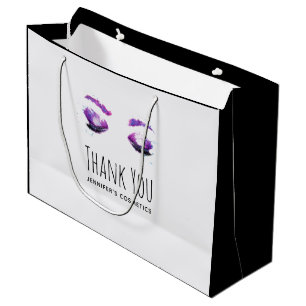 Grand Sac Cadeau Yeux violets glamour & sourcils aquarelle Merci
