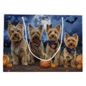 Grand Sac Cadeau Yorkipoo Halloween Éffrayant (Dos)