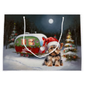 Grand Sac Cadeau Yorkshire Terrier Caravan Christmas Adventure (Devant)