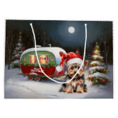 Grand Sac Cadeau Yorkshire Terrier Caravan Christmas Adventure (Dos)