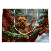 Grand Sac Cadeau Yorkshire Terrier Chien Fête de Noël (Devant)
