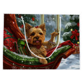 Grand Sac Cadeau Yorkshire Terrier Chien Fête de Noël (Dos)