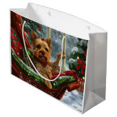 Grand Sac Cadeau Yorkshire Terrier Chien Fête de Noël (Dos Angle)