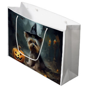 Grand Sac Cadeau Yorkshire Terrier Citrouilles Halloween Épouvantab