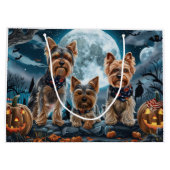 Grand Sac Cadeau Yorkshire Terrier Halloween Éffrayant (Dos)
