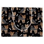 Grand Sac Cadeau Yorkshire Terrier Paws et Bones Yorkie Chien (Dos)