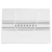 Grand Sac Cadeau Your Custom Text & Modern Stripes | Black & White (Devant)