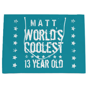 Grand Sac Cadeau Z13 ans Turquoise le plus froid au monde