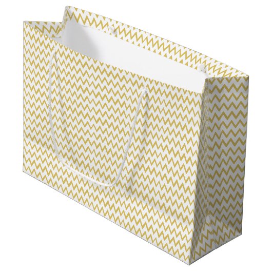 GRAND SAC CADEAU ZAG JAUNE ET BLANC ZIG (Devant Angle)