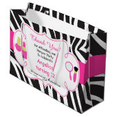Grand Sac Cadeau Zebra imprimer anniversaire Pamper Party Merci (Devant Angle)