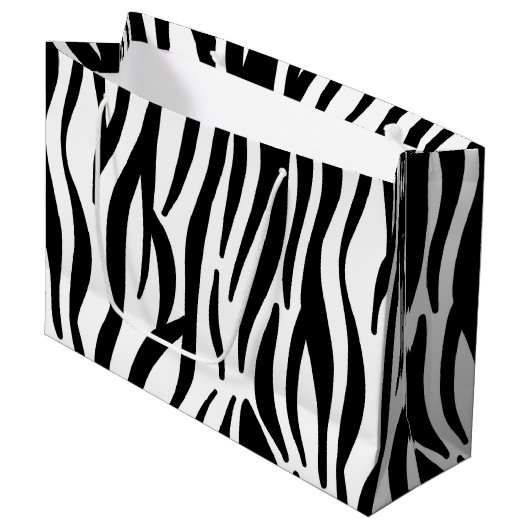Grand Sac Cadeau Zebra Stripe Motif (Devant Angle)