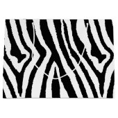 Grand Sac Cadeau Zebra Stripes noir et blanc | Bold Safari (Devant)