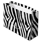 Grand Sac Cadeau Zebra Stripes noir et blanc | Bold Safari (Dos Angle)