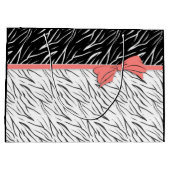 Grand Sac Cadeau Zèbre peau noir blanc tigre rayures de cuir rose (Dos)