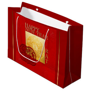 Grand Sac Cadeau Zodiac signes Yin Yang Chinese Rat Year 2020 LGB