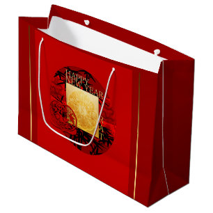 Grand Sac Cadeau Zodiac Yin Yang Bamboo Rat chinois Année 2020 LGB
