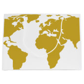 Grand sac de cadeau - carte du monde d'or (Devant)