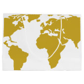Grand sac de cadeau - carte du monde d'or (Dos)