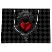 Grand sac de cadeau de coeur rouge de Goth (Devant)