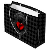Grand sac de cadeau de coeur rouge de Goth (Dos Angle)