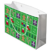 Grand sac de cadeau de motif vert de Noël (Dos Angle)