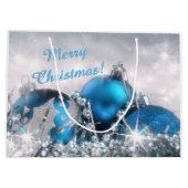 Grand sac de cadeau de Noël bleu et argenté (Dos)