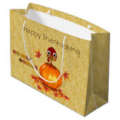Grand sac de cadeau de thanksgiving de citrouille (Dos Angle)