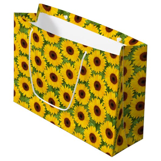 Grand sac de cadeau de tournesols (Devant Angle)