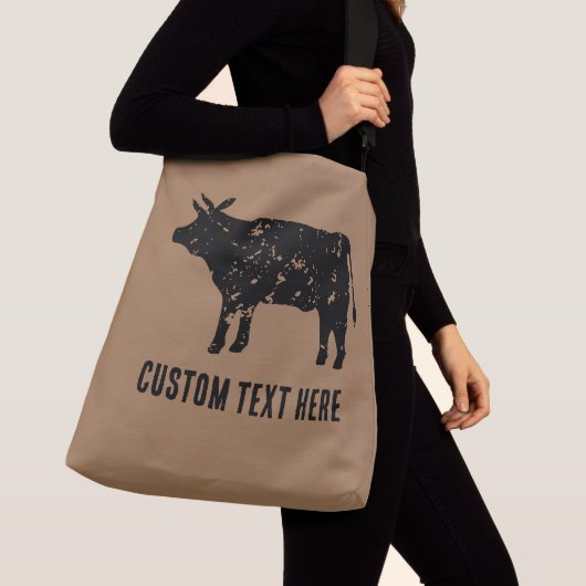 Grand sac de carrosserie avec silhouette de vache  (De près)