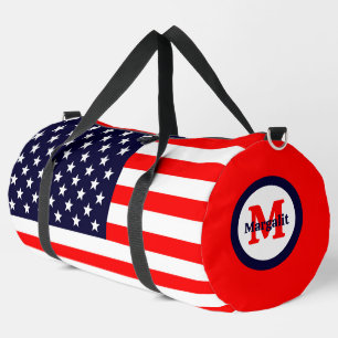 Grand sac de sport à monogramme du drapeau américa