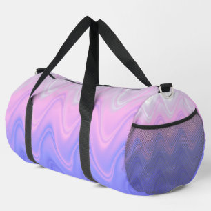 Grand sac de sport abstrait rose violet ondulé
