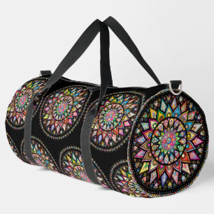 Grand sac de sport mandala arc-en-ciel indien