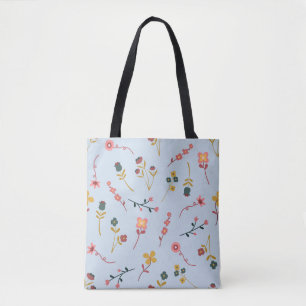 Grand Sac Fourre-Tout à Motif de Prairie Florale D