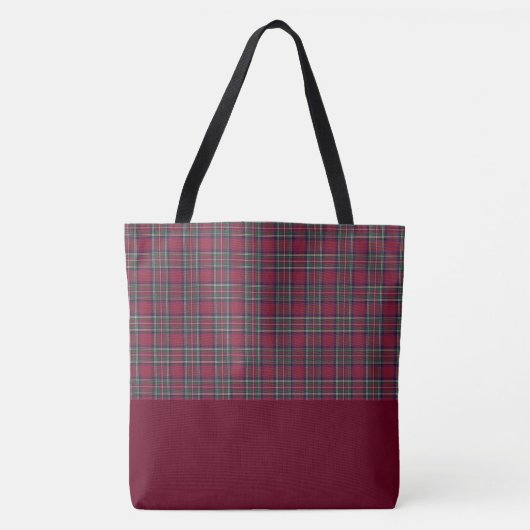 Grand sac fourre-tout à tartan (Devant)