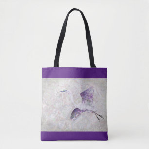 Grand Sac fourre-tout d'Art numérique Egret