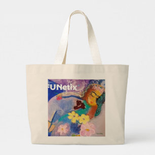 Grand Sac fourre-tout en coton personnalisé avec l