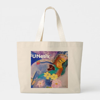 Grand Sac fourre-tout en coton personnalisé avec l