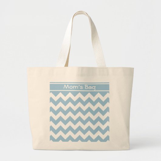 Grand Sac fourre-tout personnalisé, Chevrons bleu (Devant)
