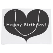 Grand sac gris de cadeau de joyeux anniversaire du (Devant)