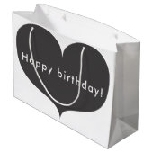 Grand sac gris de cadeau de joyeux anniversaire du (Dos Angle)