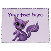 Grand sac pourpre de cadeau de Kitty (Devant)