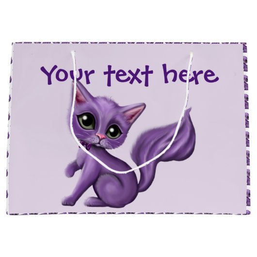 Grand sac pourpre de cadeau de Kitty (Devant)